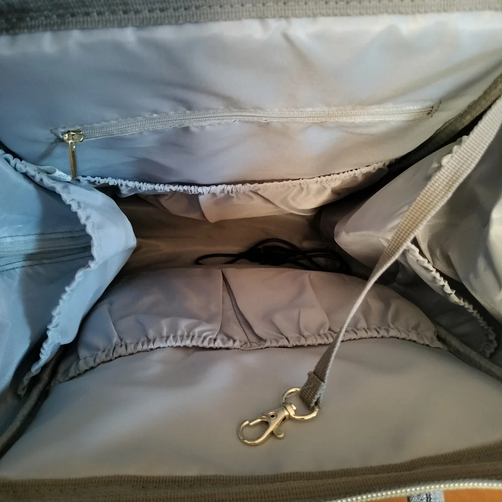 Pofunuo Love Mommy Large gray baby Diaper bag backpack Travel